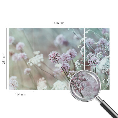 Wallpaper mural with a wildflower design