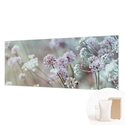 Wallpaper mural with a wildflower design