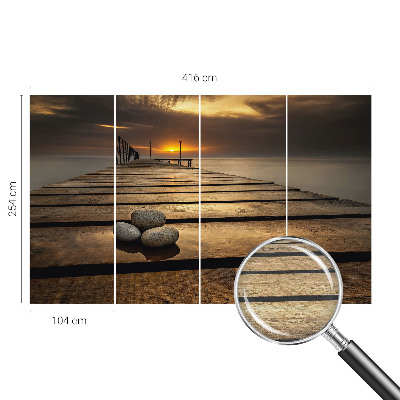 Photo wall mural with a sunset motif