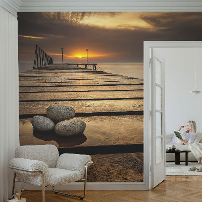 Photo wall mural with a sunset motif