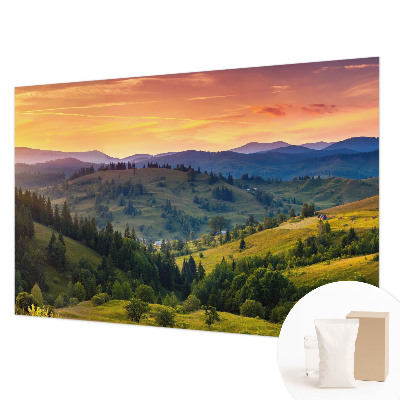Wall mural for living room featuring a mountain landscape