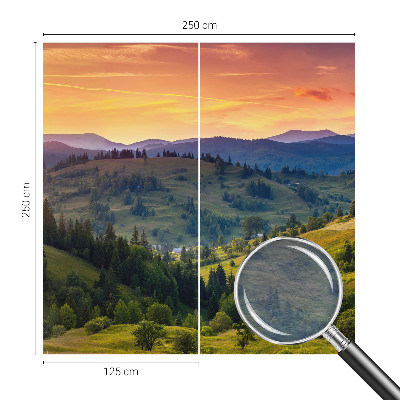 Wall mural for living room featuring a mountain landscape