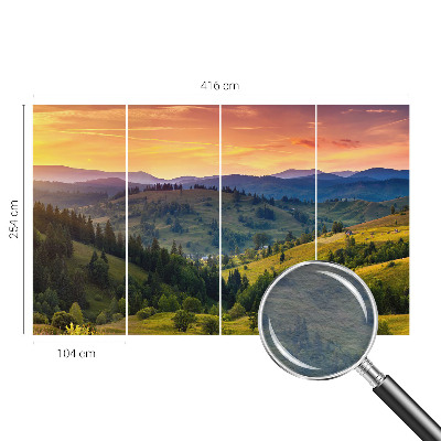 Wall mural for living room featuring a mountain landscape