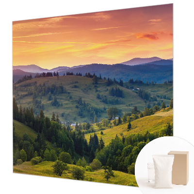 Wall mural for living room featuring a mountain landscape