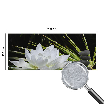 Wall mural for bedroom featuring a meditative lily design