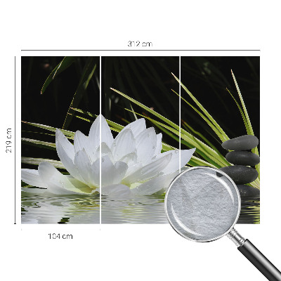 Wall mural for bedroom featuring a meditative lily design