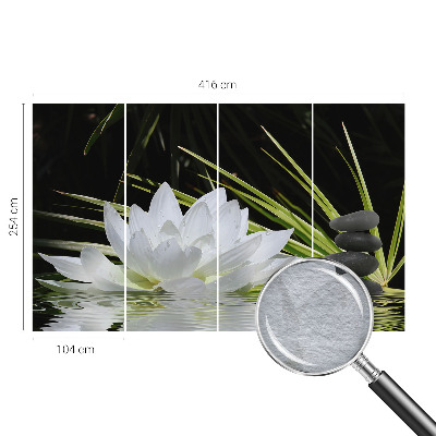 Wall mural for bedroom featuring a meditative lily design