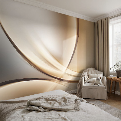 Wallpaper mural for living room with rounded lines design
