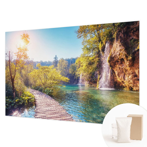 Bedroom wall mural wallpaper featuring a natural landscape