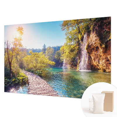 Bedroom wall mural wallpaper featuring a natural landscape
