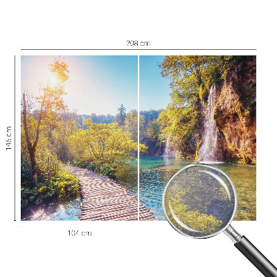 Bedroom wall mural wallpaper featuring a natural landscape