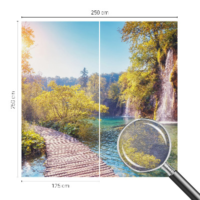 Bedroom wall mural wallpaper featuring a natural landscape