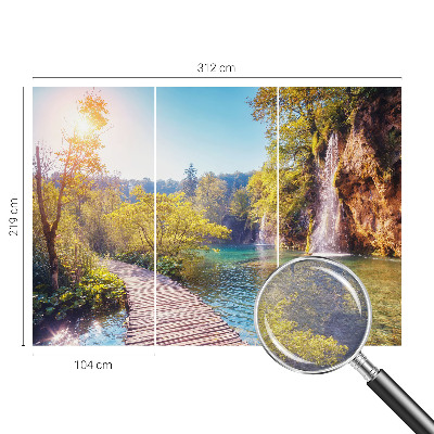 Bedroom wall mural wallpaper featuring a natural landscape