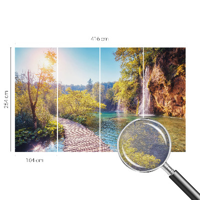Bedroom wall mural wallpaper featuring a natural landscape