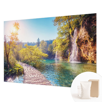 Bedroom wall mural wallpaper featuring a natural landscape