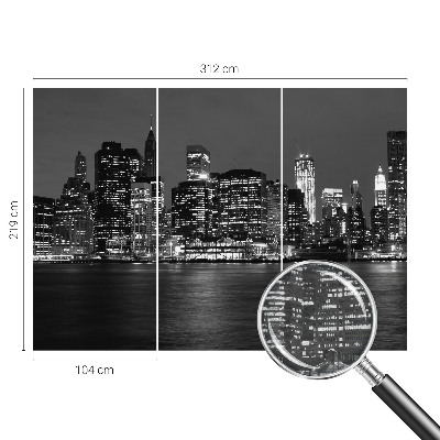 Wall mural for living room with a night metropolis design