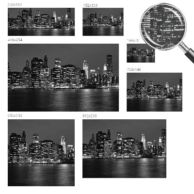 Wall mural for living room with a night metropolis design