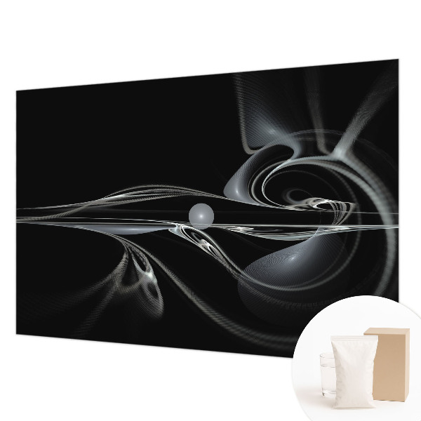 Custom size wall mural with fluid lines