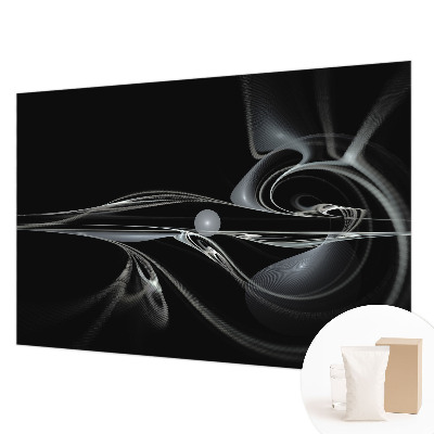 Custom size wall mural with fluid lines