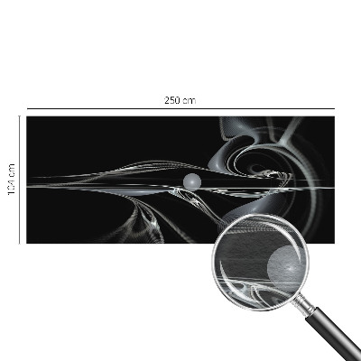 Custom size wall mural with fluid lines