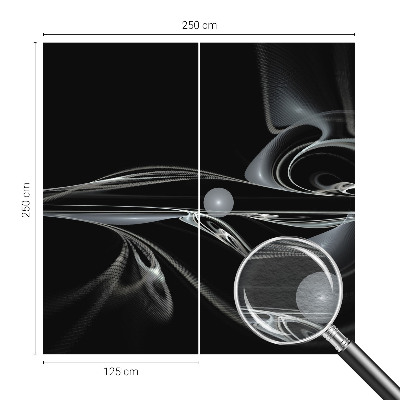 Custom size wall mural with fluid lines