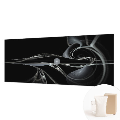 Custom size wall mural with fluid lines
