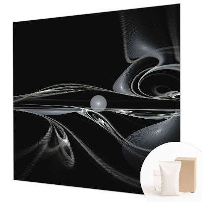 Custom size wall mural with fluid lines