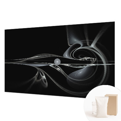 Custom size wall mural with fluid lines