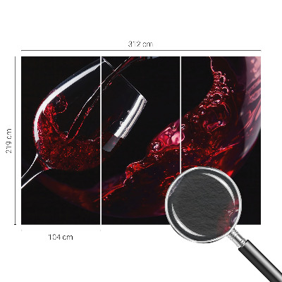Wall mural for bedroom in red wine color