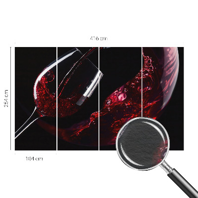 Wall mural for bedroom in red wine color