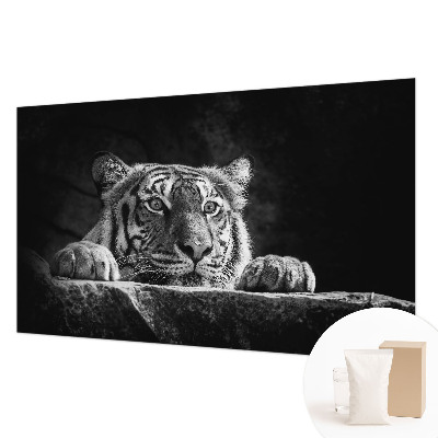 Modern wall mural with a predatory gaze