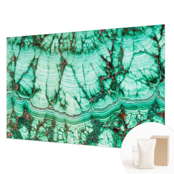 Modern wall mural for bedroom with green patterned design