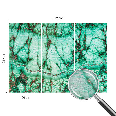 Modern wall mural for bedroom with green patterned design