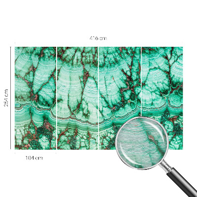 Modern wall mural for bedroom with green patterned design