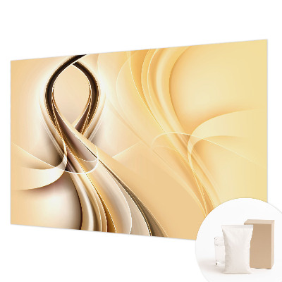 Modern wall mural for living room with wavy line design
