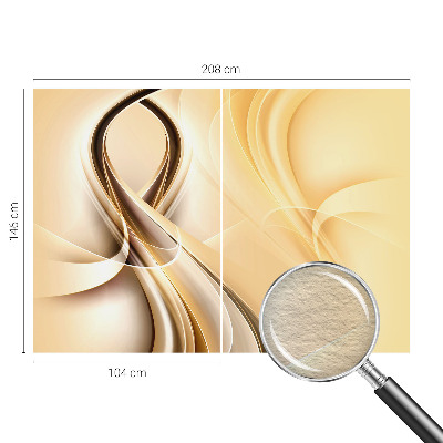 Modern wall mural for living room with wavy line design