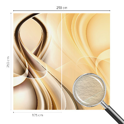 Modern wall mural for living room with wavy line design