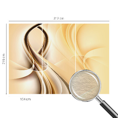 Modern wall mural for living room with wavy line design
