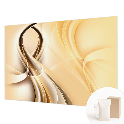 Modern wall mural for living room with wavy line design