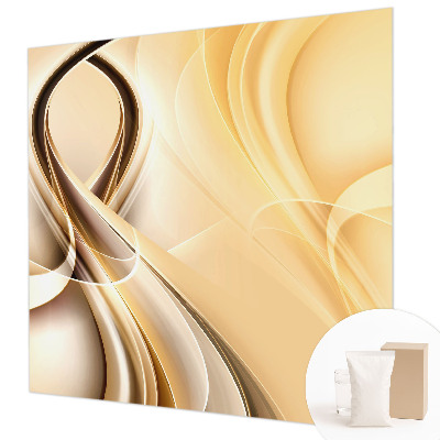 Modern wall mural for living room with wavy line design