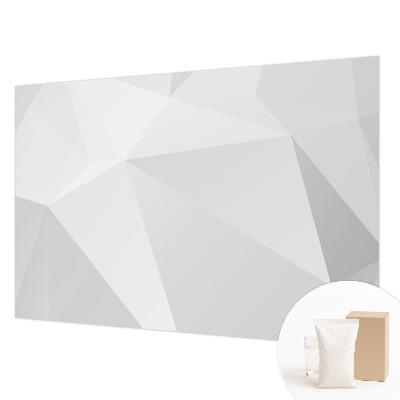 Decorative wall mural for living room with a gray triangle pattern