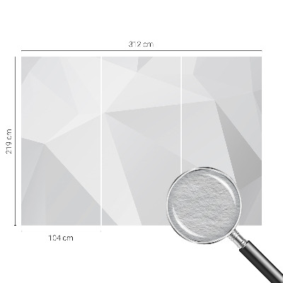 Decorative wall mural for living room with a gray triangle pattern