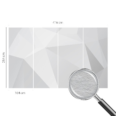 Decorative wall mural for living room with a gray triangle pattern