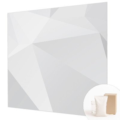 Decorative wall mural for living room with a gray triangle pattern