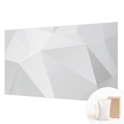 Decorative wall mural for living room with a gray triangle pattern