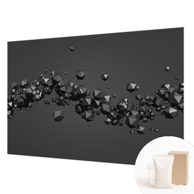 Wall mural with a black abstract texture