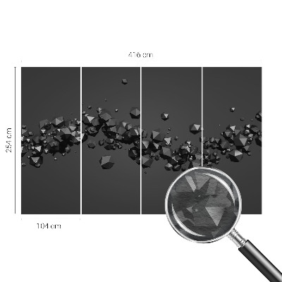 Wall mural with a black abstract texture