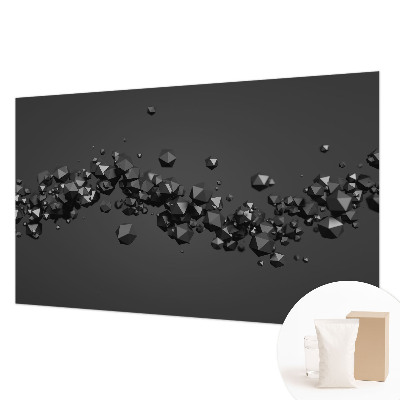 Wall mural with a black abstract texture