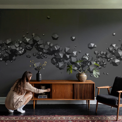 Wall mural with a black abstract texture