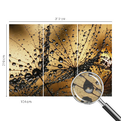 Photo wall mural with a delicate raindrop pattern